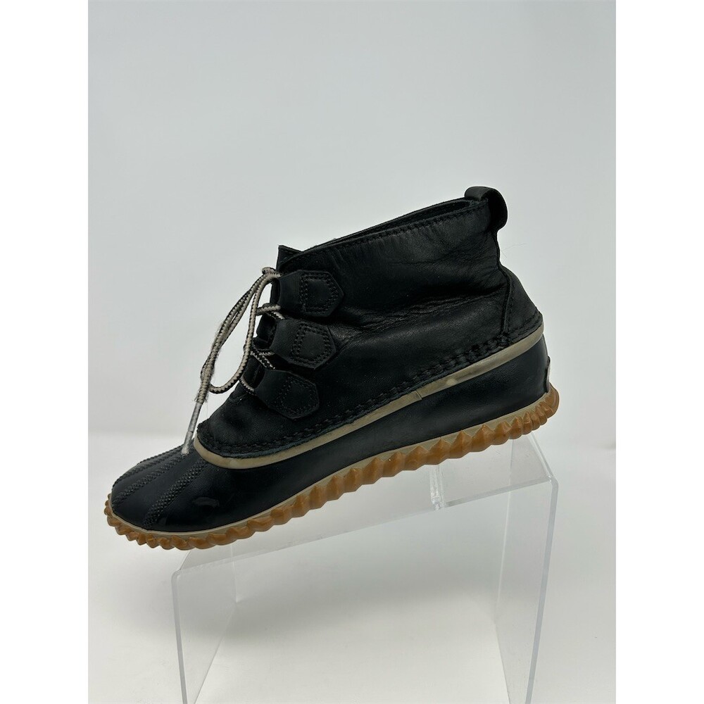 SOREL Duck Boots Black Waterproof Lace-Up Ankle Winter Rain Shoes Size 9.5 - Picture 4 of 12